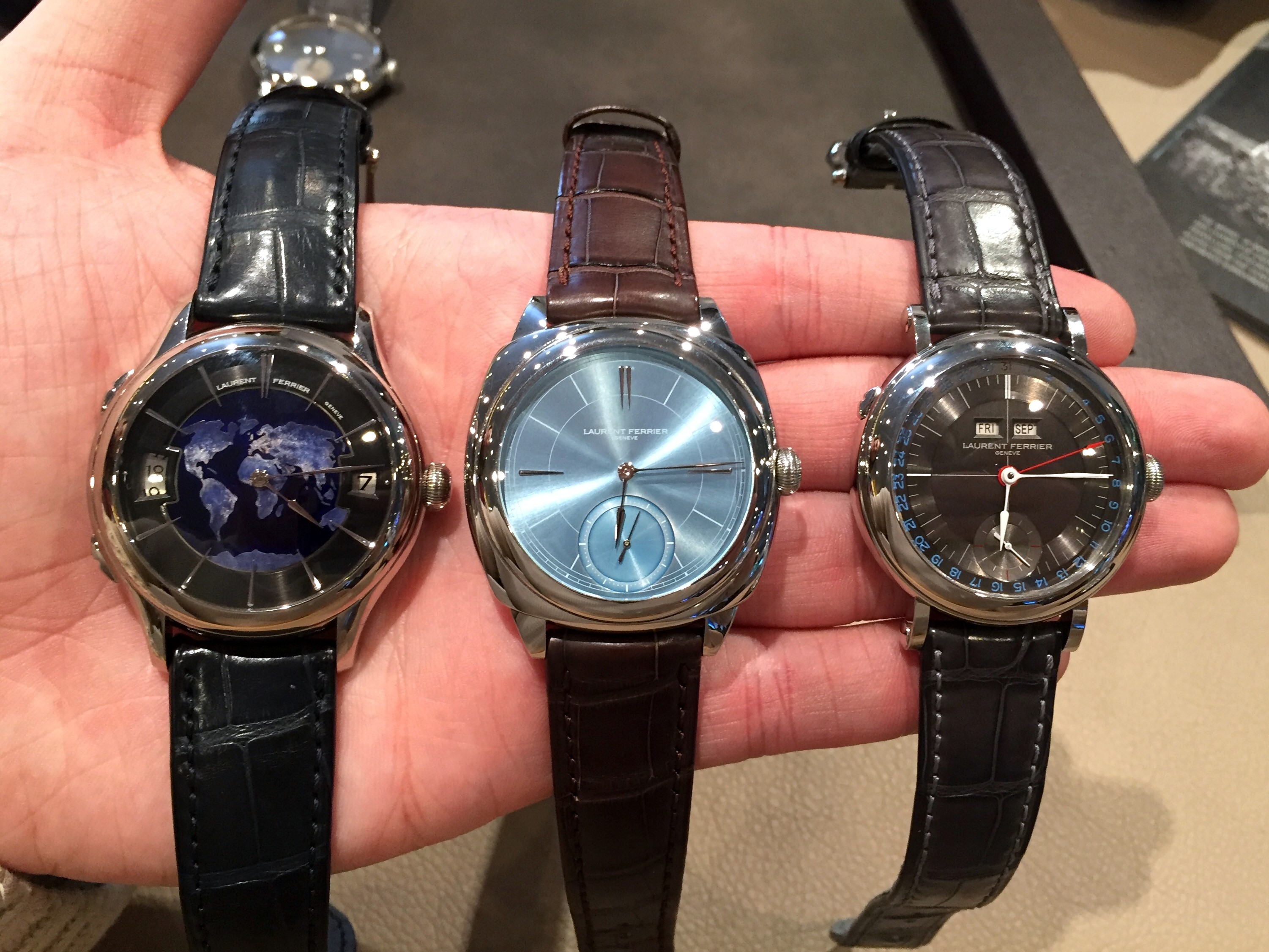 Independent Watchmaker Laurent Ferrier timepieces seen watch shopping in Geneva