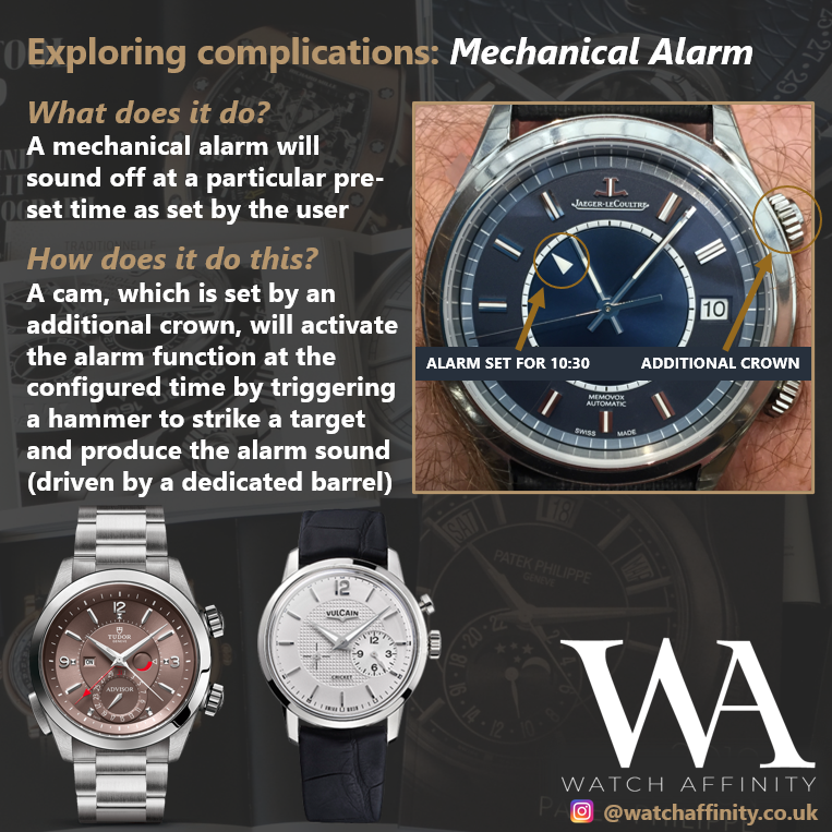 Mechanical watch alarm