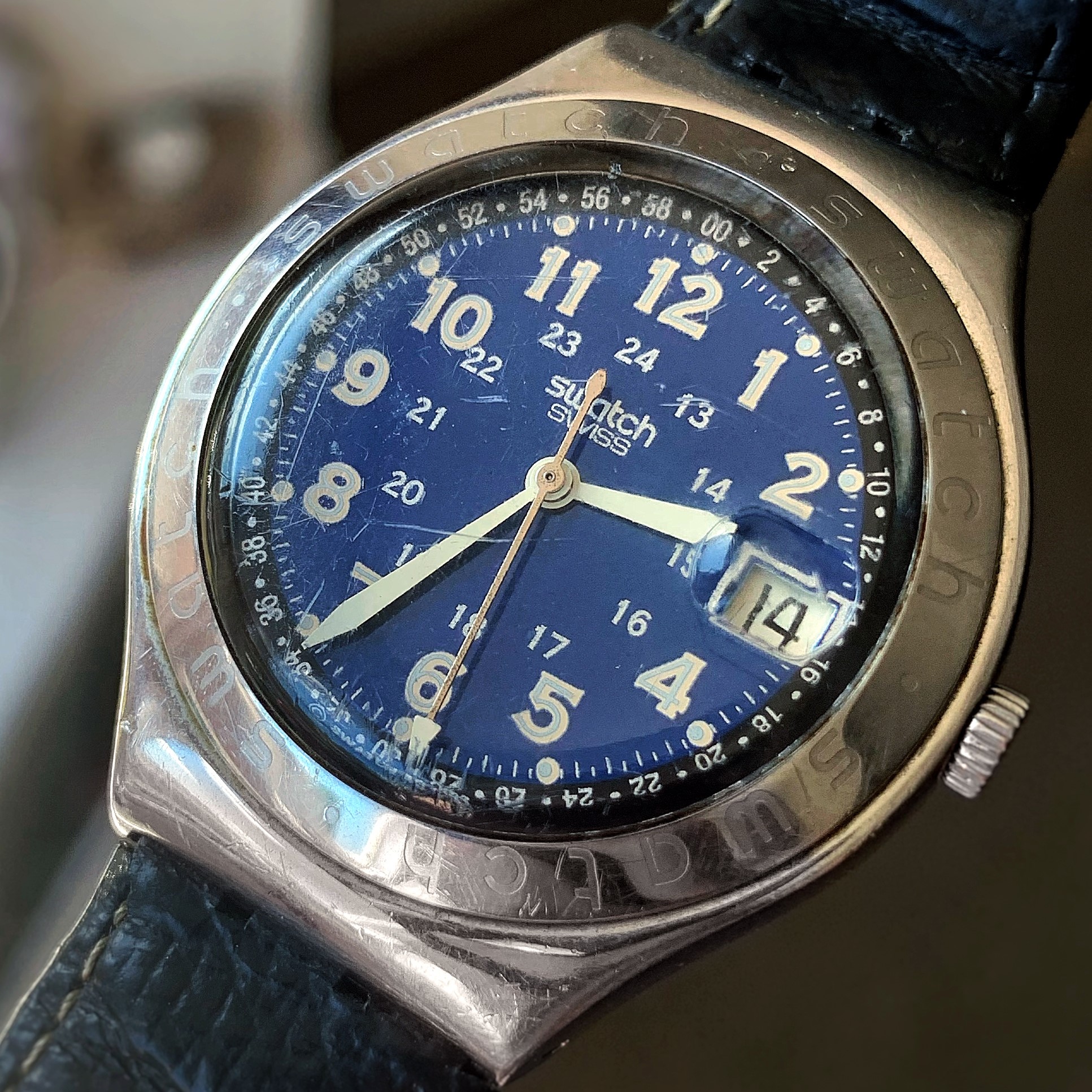 swatch irony quartz watch