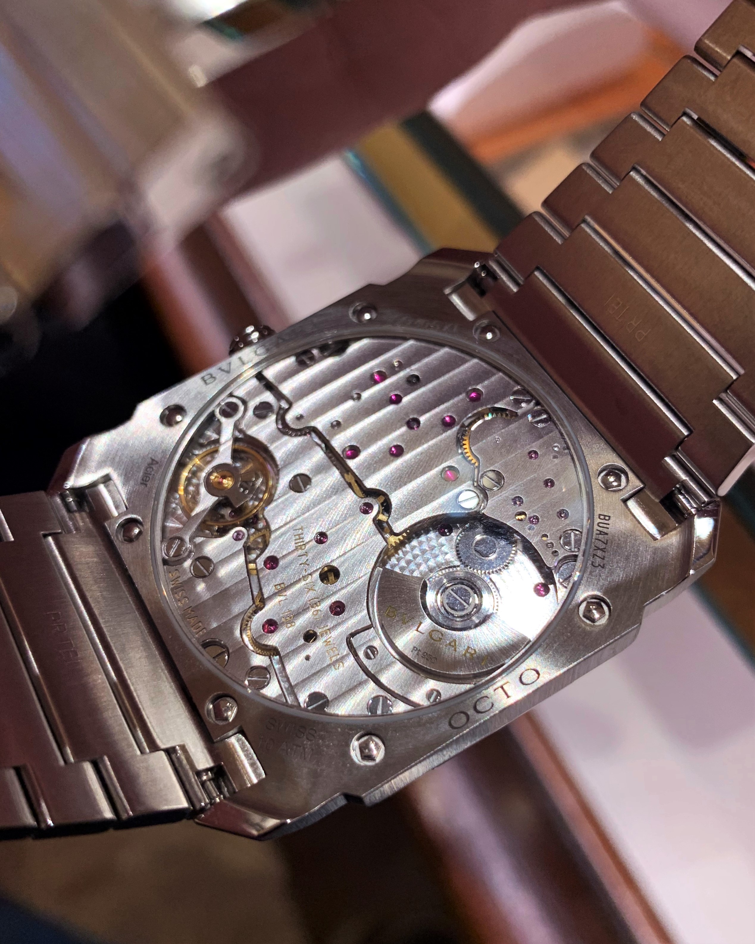 Bulgari Octo Finissimo caseback and movement