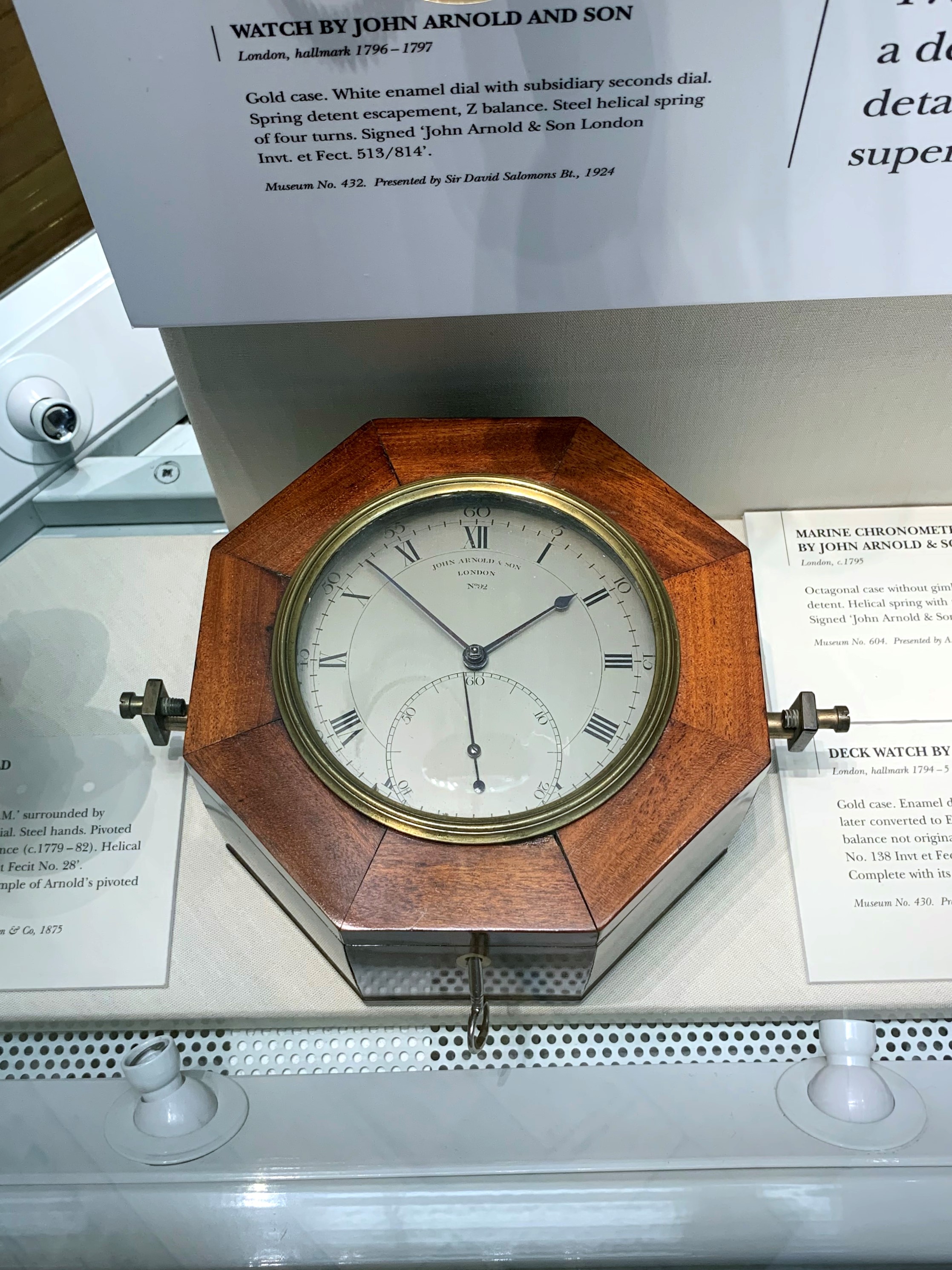 Arnold & Son marine chronometer - one of many at the clockmakers museum, London