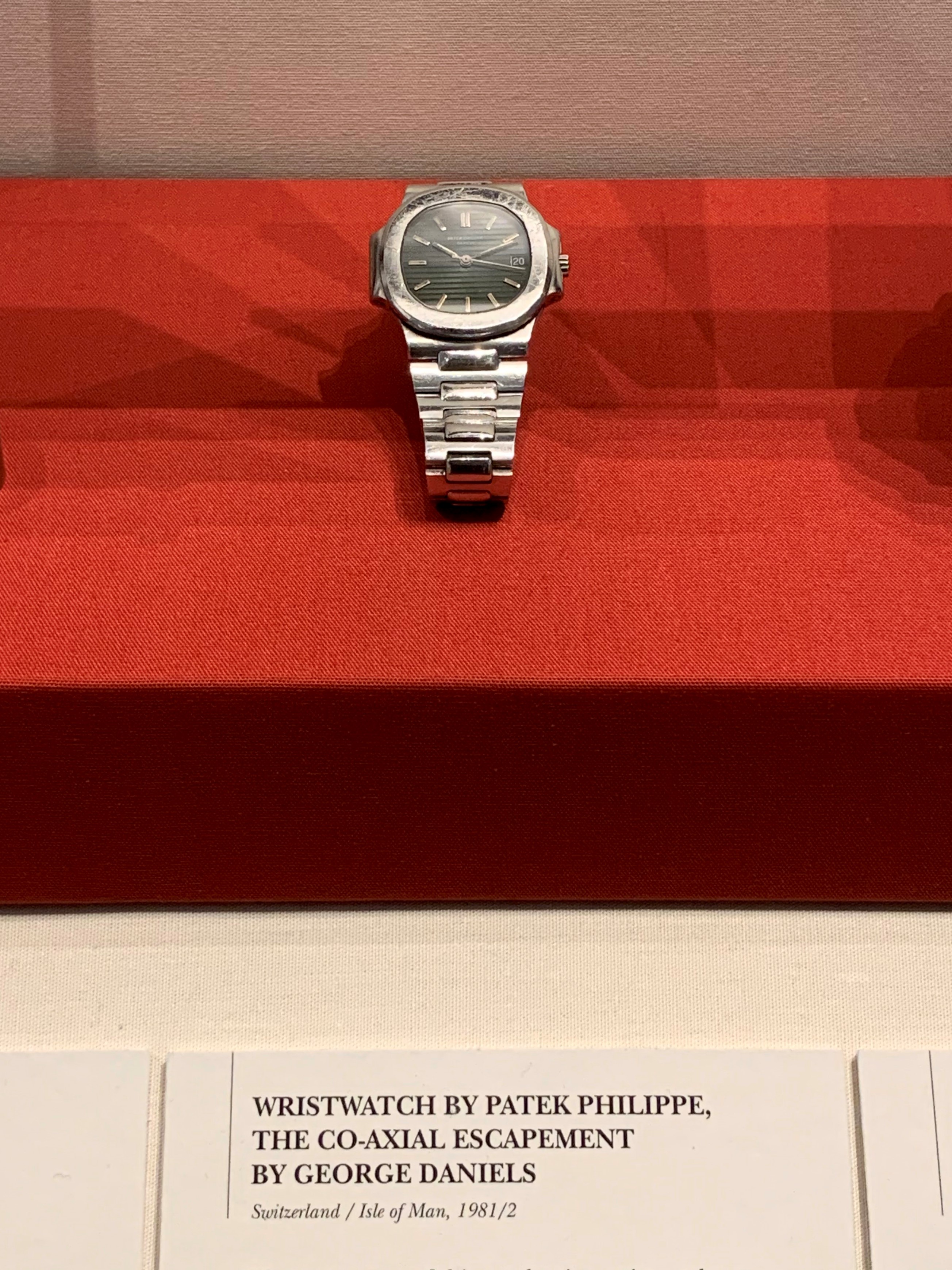 Dr George Daniels’ Patek Philippe Nautilus, the oldest co-axial wristwatch in the world at the Clockmakers Museum, London