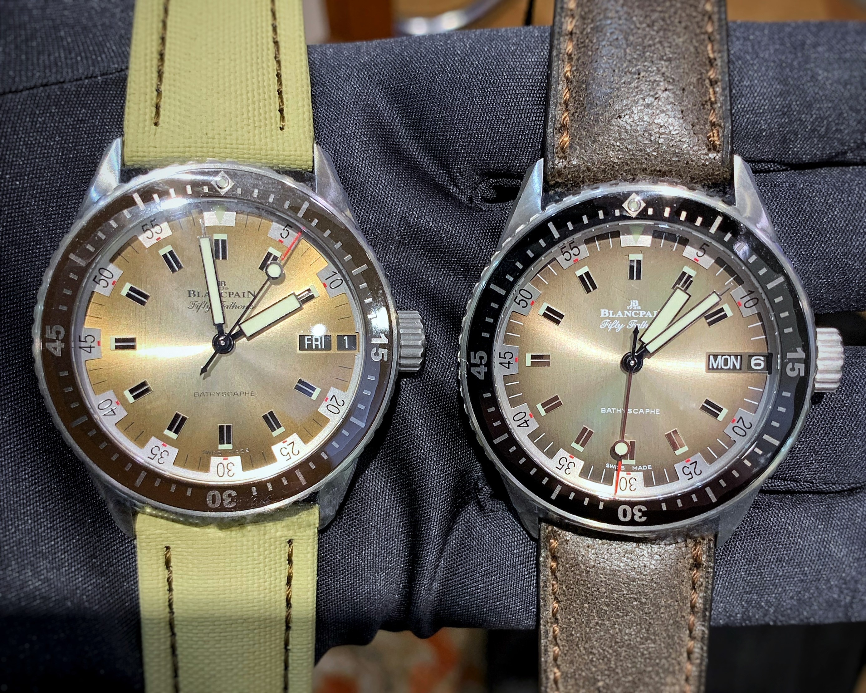 Fifty Fathoms Bathyscaphe Desert Edition and 1970s Day-Date