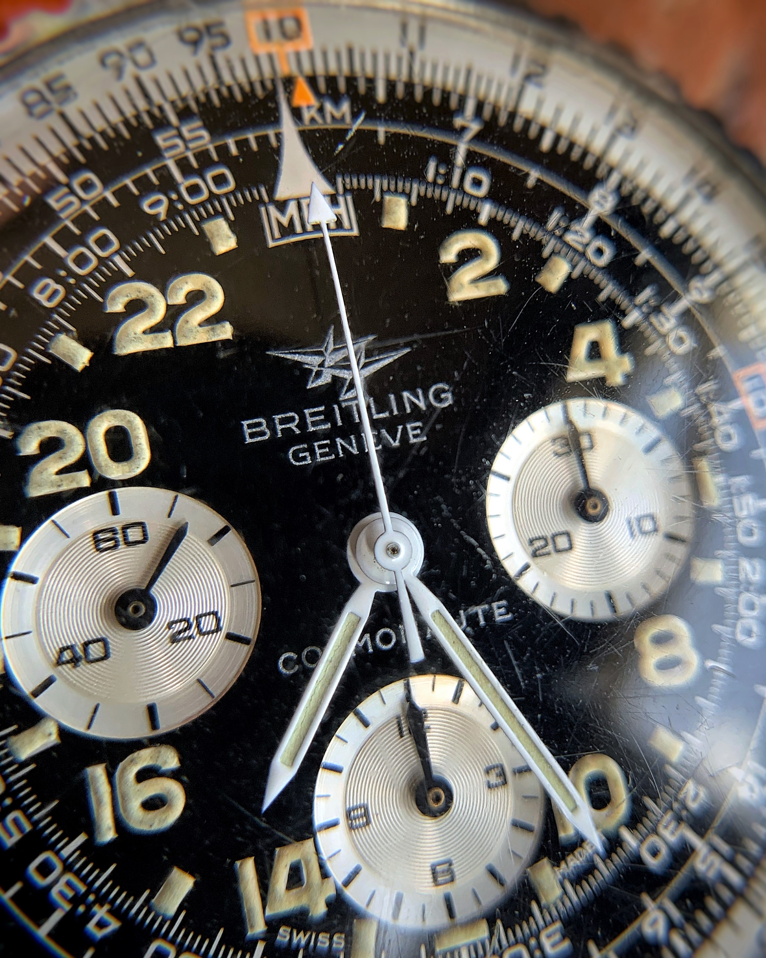 Breitling Cosmonaute dial macro