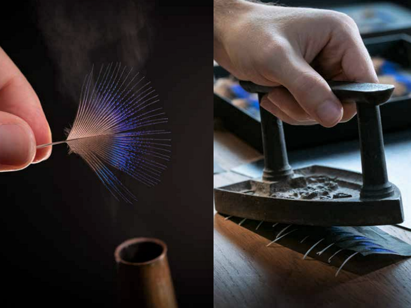 feather marquetry process