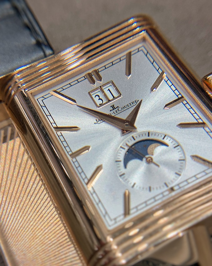 Jaeger-LeCoultre Reverso Tribute Nonantième front dial macro