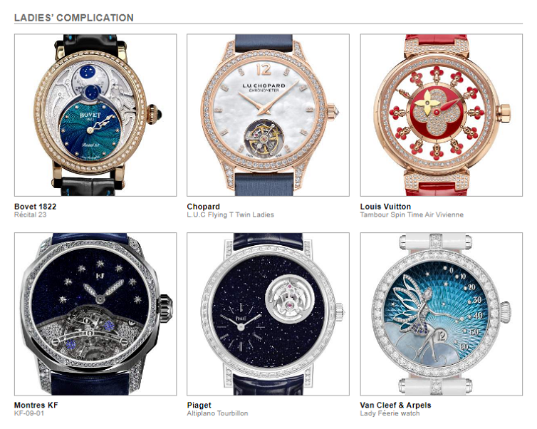 Ladies complication shortlist