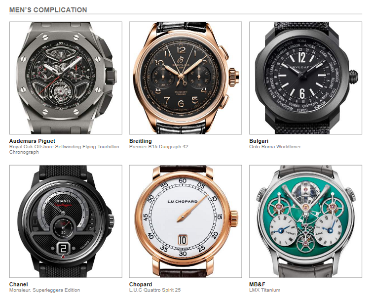 GPHG Awards 2021 Mens Complication shortlist