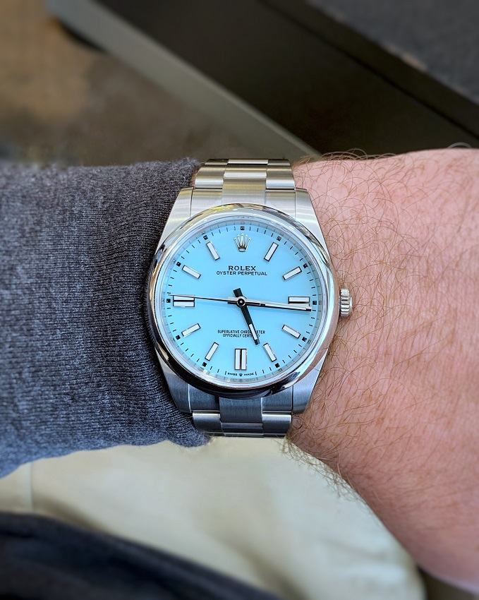 Rolex Oyster Perpetual Turquoise wristshot