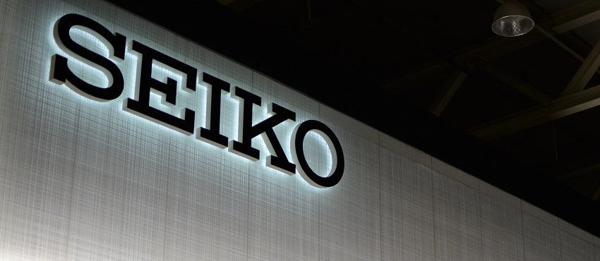 Seiko watch brand logo at Baselworld 2018