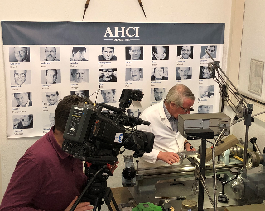 Svend Andersen filming with AHCI background