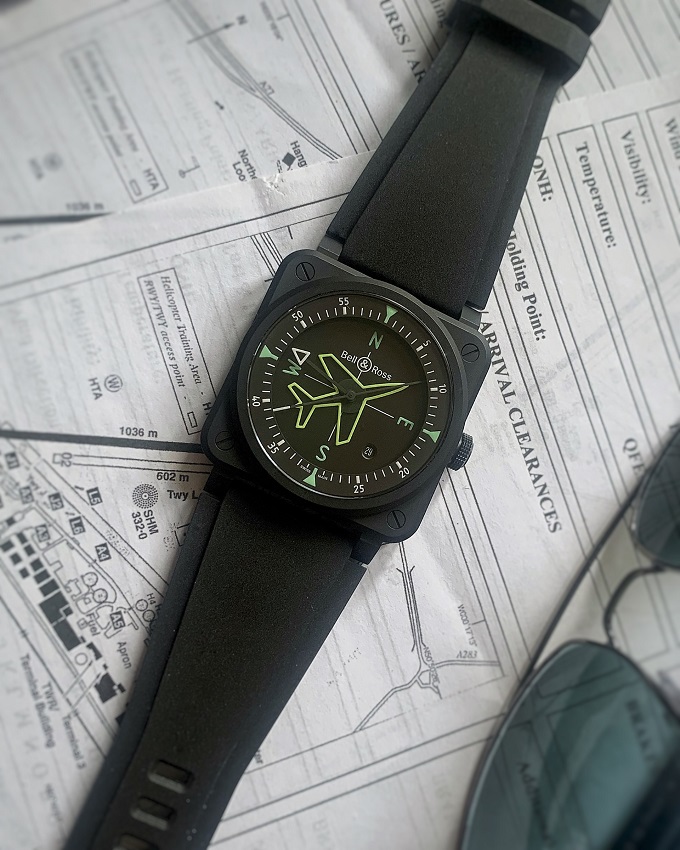 Bell and Ross BR 03 Gyrocompass flat lay